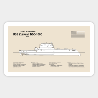 USS Zumwalt DDG-1000 Destroyer ship plans - SBDpng Magnet